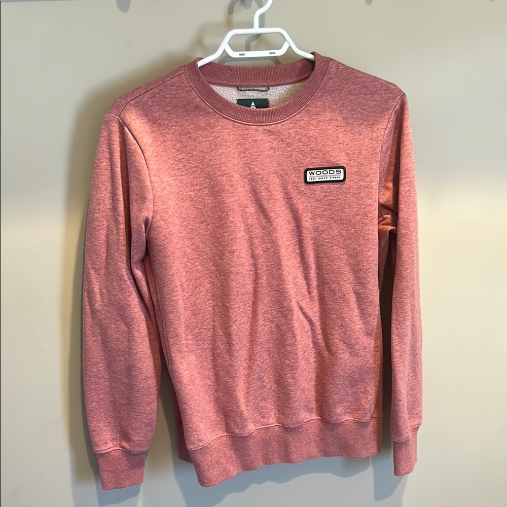 Soft Pink Crewneck Sweater with Textured Fabric